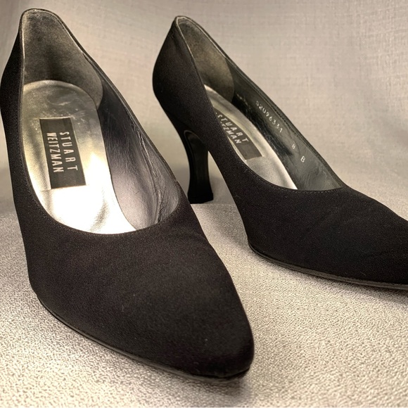 Stuart Weitzman black genuine silk kitten heels - Picture 4 of 10